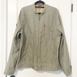 Puma Zip up Light Jacket in Neutral Green/Grey/Beige Size XL